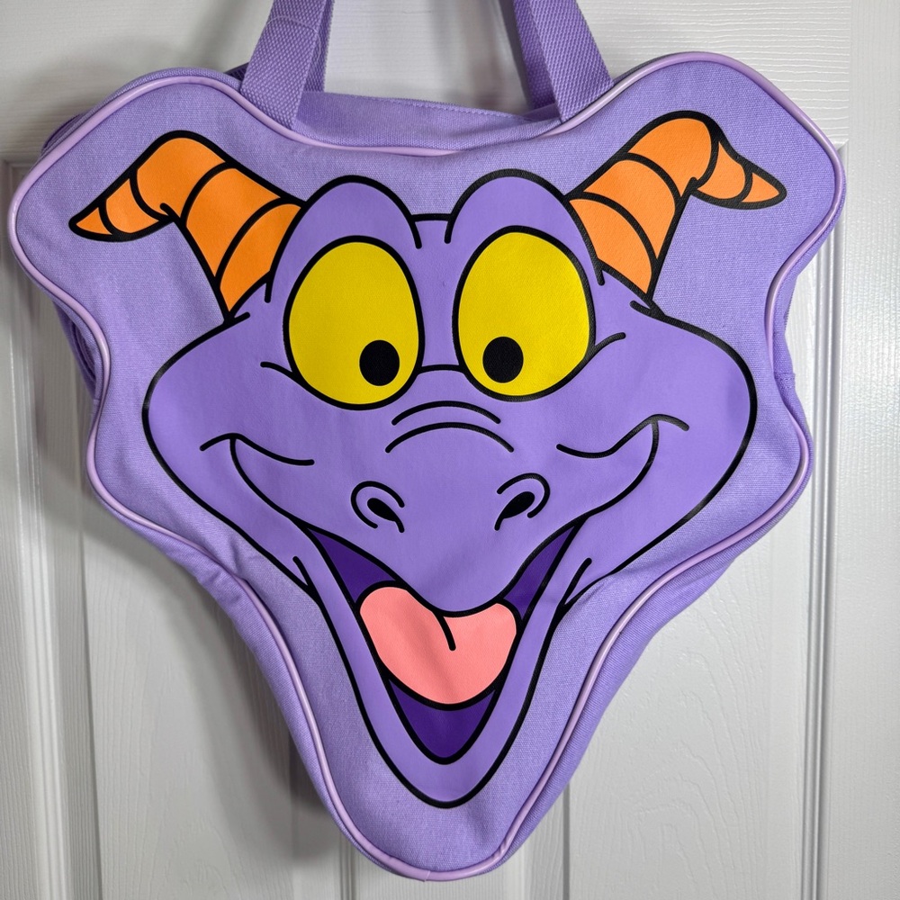 NWT. Disney Parks Walt Disney World Figment Head Retro Canvas Large Tote Bag. - Picture 2 of 13